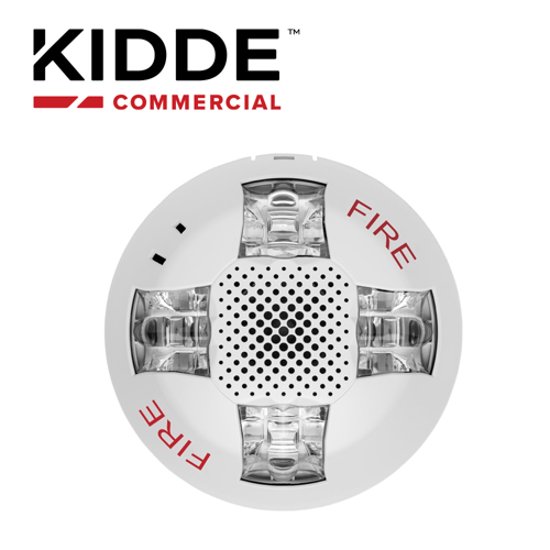 [EGCAVWF] Luz estroboscópica de techo, 15-115 cd , marca kidde, egcavwf, blanca, con la palabra fire. placa de cableado lateral de la habitación incluida.