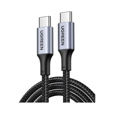 [70427] Cable USB-C a USB-C | 1 Metro | Carga Rápida de hasta 100W | Transferencia de datos 480 Mbps | PD3.0 | QC4.0/3.0/2.0 | FPC | AFC | Protección Integrada| Caja de Aluminio | Nylon Trenzado | Amplia Compatibilidad | Color Negro.