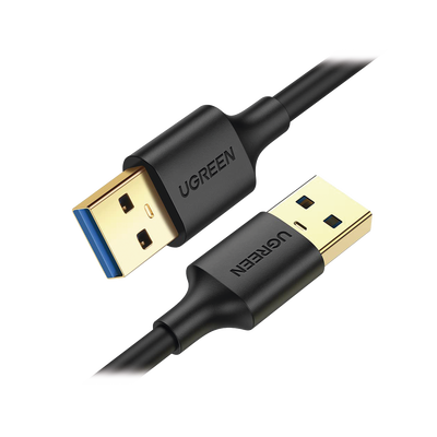 [10370] Cable USB-A 3.0 a  USB-A 3.0 / 1 Metro / Macho a Macho / Conector Niquelado / Núcleo de Cobre Estañado / Blindaje Múltiple / Velocidad 5Gbps / No Requiere Controlador / Compatible con USB2.0 Y USB 1.1