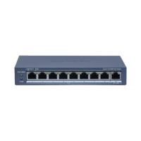 Switch PoE+ / Monitoreable / 8 Puertos 10/100 Mbps PoE+ / 1 Puerto 1000 Mbps Uplink /  Configuración Nube Hik-Partner Pro / Modo Extendido hasta 300 metros / 60 W 