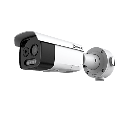 HIKMICRO Cámara Bala IP Térmica y Óptica Biespectral / Análisis de Video con GUANLAN AI / Detección Térmica de Incendios y Humos / Medición de Temperatura -20°C a 150°C / Térmica 256 x 192 / 