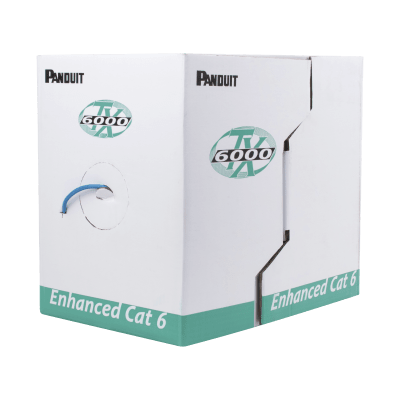 Bobina de Cable UTP 305 Metros (1000 Pies) de Cobre, TX6000? PanNet, Reelex, Azul, Categoría 6 Mejorado (23 AWG), PVC (CM), de 4 Pares