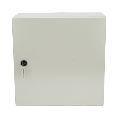 Gabinete de Acero IP66 Uso en Intemperie (400 x 400 x 200 mm) con Placa Trasera Interior de Metal y Compuerta Inferior Atornillable (Incluye Chapa y Llave PST407)