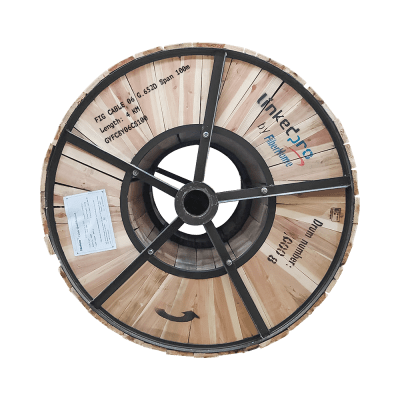 Carrete de 4 Kilómetros de Fibra Óptica Aérea Figura 8 G.652D, Monomodo de 6 Hilos, Exterior, Span 100, Loose Tube