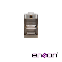 Conector plug  srj45 blindado cat6 enson ens-srj45-cat6 para cable utp blindado ponchado tradicional