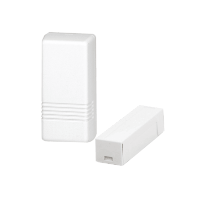 Transmisor Inalámbrico para Puerta/Ventana Serie 5800 / Carcasa Blanca / Terminales Cableados Loop 1 / Reed Switches Laterales Loop 2 / Transmisión Supervisora, Sabotaje y Batería Baja / Batería Litio 3V / Progr