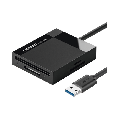 [30333] Lector de Tarjetas USB-A 3.0  a CompactFlash (CF)/ MemoryStick (MS)/ TransFlash (TF)/ SecureDigital (SD) | 4 en 1 | 5Gbps | Hasta 2TB | Soporta Windows/Mac OS/Linux/Android | Lectura de tarjetas simultánea | Cable de 15cm.