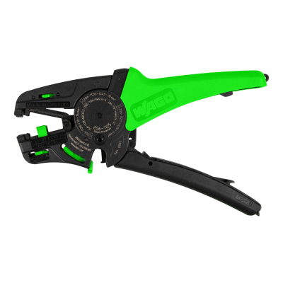 Pelacable Manual / Quickstrip Vario / Capacidad 0.03-16 mm² / Ajuste Automático Sección / Función Corte / Pelado Parcial / Cuchilla Reemplazable / Verde-Negro