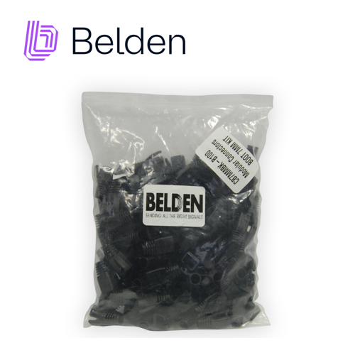 [CB7MMBK-B100] Bota de 7 mm belden cb7mmbk-b100 para plug rj-45 hecho en campo 100 pza negro