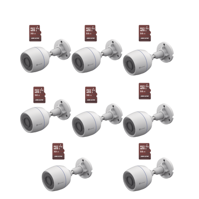 [CS-H3C/KM8] Kit de Camaras WiFi, Incluye 8 Piezas CS-H3C y 8 Piezas HS-TF-E1/32G /  Detección de Movimiento  