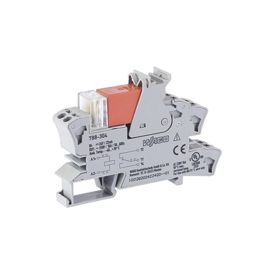 Módulo con Relé / 24 VCC / 16 A / 1 Inversor / Push-in CAGE CLAMP® / LED Rojo / IP20 / Montaje Carril DIN