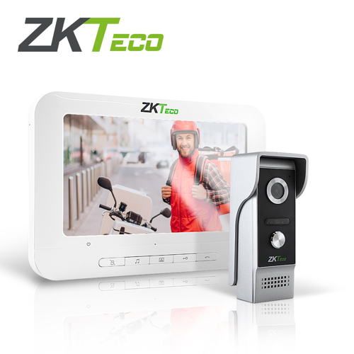 Videoportero vdpo3-b3 kit  zkteco monitor y frete de calle conexión a 4 hilos  monitor de 7 pulgadas y frente de calle con proteccion contra agua e impactos permite abrir una puerta   

