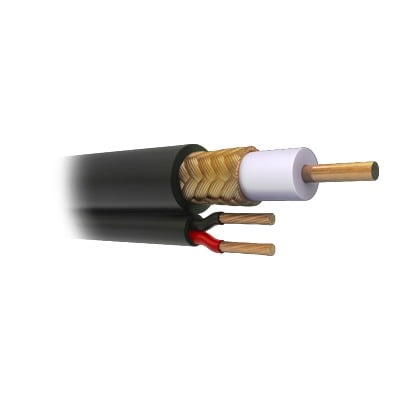 [RG-59-V] ( venta x metro ) Cable siamés coaxial RG59. ( Forro grabado con la marca SYSCOM )
