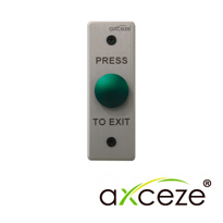 Boton liberador axceze  ax-b80  boton tipo push  forma de hongo fabricado en aleacion de aluminio  medidas 115 x 40 x 25mm  conexion a 2 hilos cuenta con los estados n.o. y n.c. 
