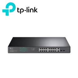 Switch administrable tp-link tl-sg1218mpe / 16 puertos rj45 poe af/at 10/100/1000 mbps + 2 puertos giga sfp / potencia poe total 192 w / tecnologia de eficiencia energetica / carcasa metalica ideal para rack / uso interior